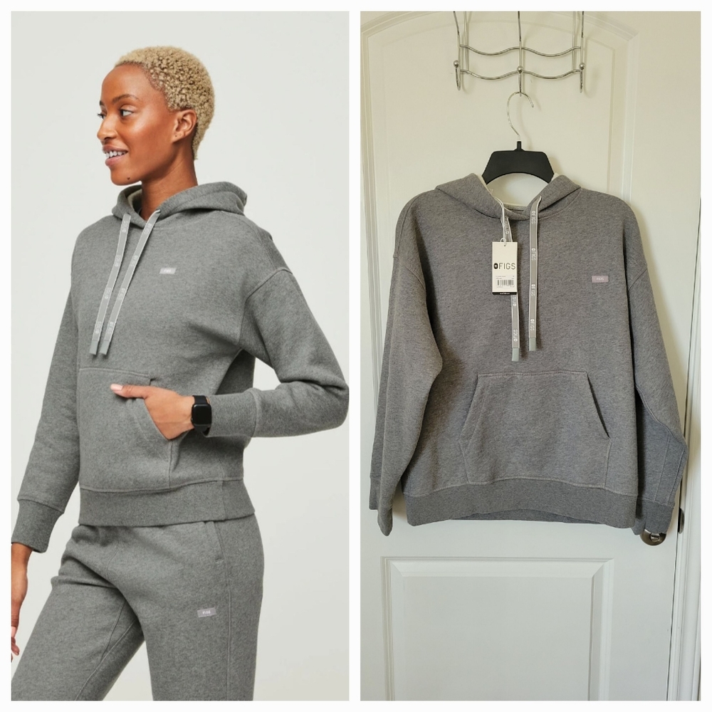 NWT Off Shift Figs Hoodie Heathered Medium Gray (M)